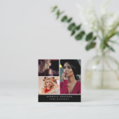 写真家3写真QRコードソーシャルメディアのアイコン スクエア名刺 (スタンド正面)