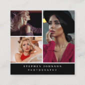 写真家3写真QRコードソーシャルメディアのアイコン スクエア名刺 (正面)