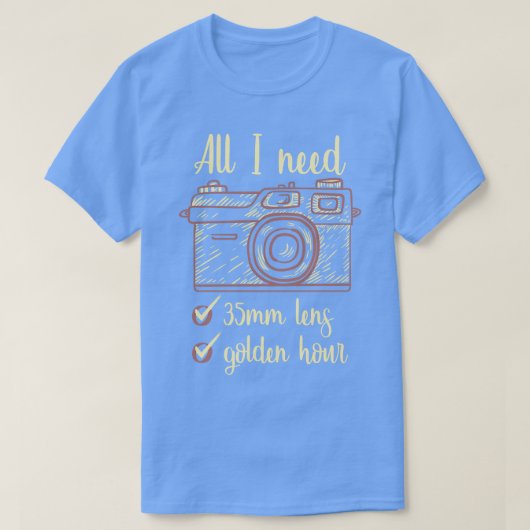 写真家35 mmカメラレンズ tシャツ (デザイン正面)