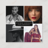 写真家4枚QRコードソーシャルメディアのアイコン スクエア名刺 (正面)