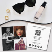 写真家4枚QRコードソーシャルメディアのアイコン スクエア名刺