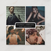 写真家4枚QRコードソーシャルメディアのアイコン スクエア名刺 (正面)