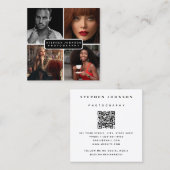 写真家4枚QRコードソーシャルメディア スクエア名刺 (正面/裏面)