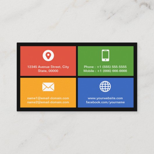 写真家 フォトフレーム コラージュ - メトロ スタイル 名刺 (裏面)
