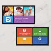 写真家 フォトフレーム コラージュ - メトロ スタイル 名刺 (正面/裏面)