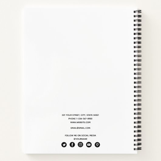 写真家 フォト QRコード ソーシャルメディア アイコン ノートブック (裏面)