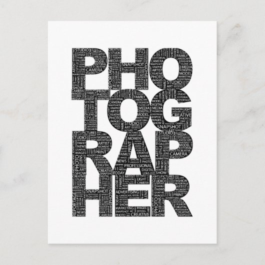 写真家 – ブラック文字 ポストカード (正面)