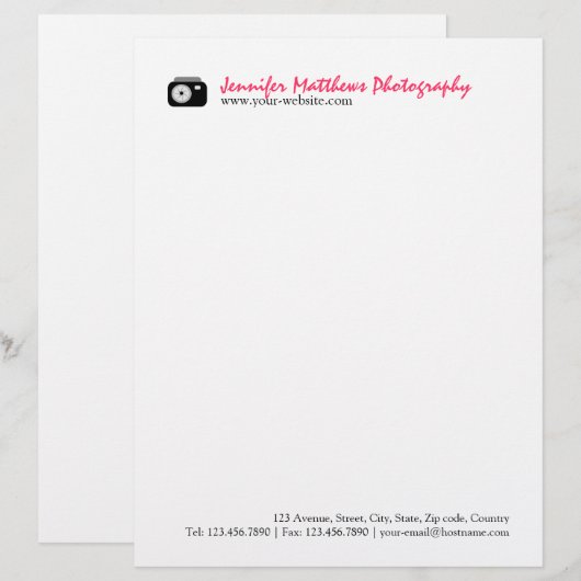 写真家 レターヘッド (正面/裏面)