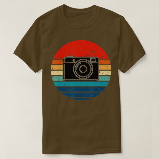 写真家 – ヴィンテージレトロデザインカメラ Tシャツ (デザイン正面)