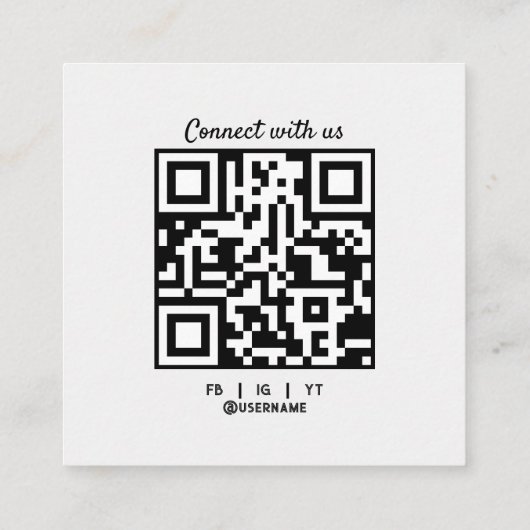 写真家QRコードカスタム写真ホワイトスモークシック スクエア名刺 (裏面)
