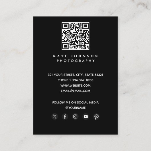 写真家QRコードソーシャルメディア写真 名刺 (裏面)