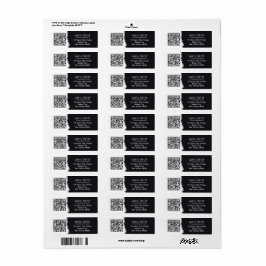 写真家QRコードホワイト&ブラック差出人住所 ラベル