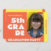 写真小学校の卒業式 招待状 (正面/裏面)