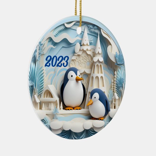 写真年のクリスマス セラミックオーナメント (右)