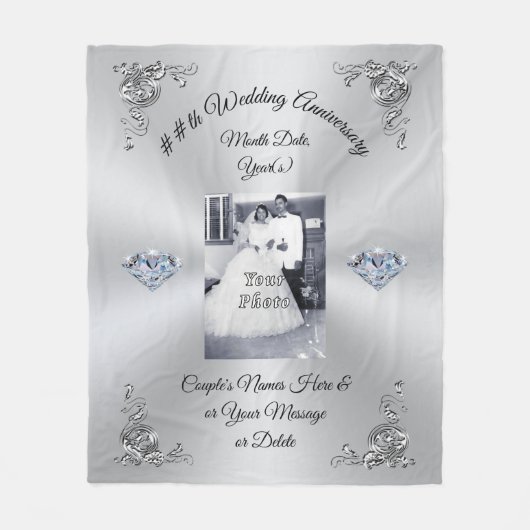 写真年の結婚記念日のギフトのアイディア フリースブランケット (正面)