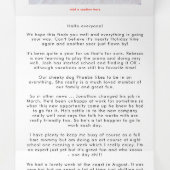 写真年の表示フェスティバルニュースレターフローラ赤 三つ折りクリスマスカード (内部中)