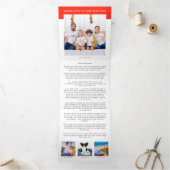 写真年の表示フェスティバルニュースレターフローラ赤 三つ折りクリスマスカード (内部)