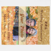 写真年までにパーソナライズな記念日毛布 フリースブランケット (正面(横))