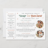 写真年レビュー休暇カードクリスマスボホ シーズンカード (裏面)