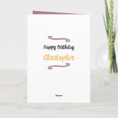 写真年名マイルストーンの誕生日の紫を追加 カード (裏面)