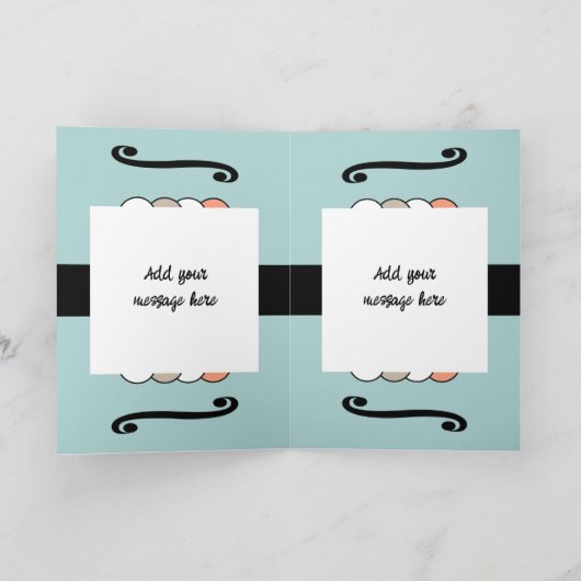 写真年名マイルストーンの誕生日の緑を追加 カード (内部)