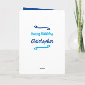 写真年名マイルストーンの誕生日の青を追加 カード (裏面)