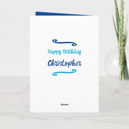 写真年名マイルストーンの誕生日の青を追加 カード (裏面)