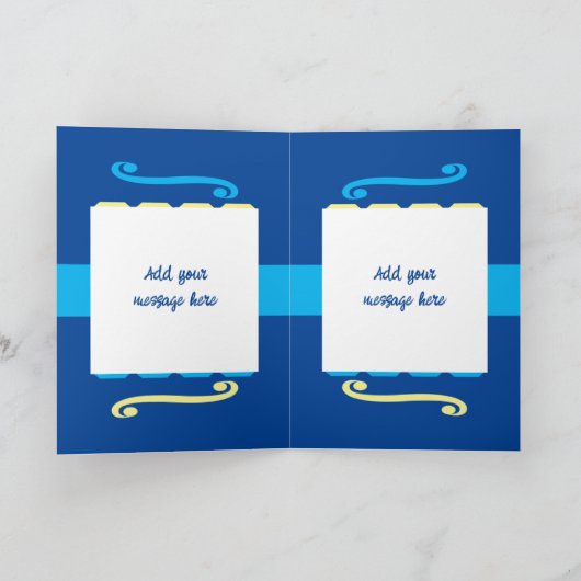 写真年名マイルストーンの誕生日の青を追加 カード (内部)