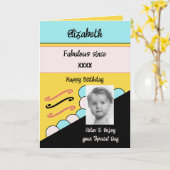 写真年名マイルストーンの誕生日の黄色を追加 カード (黄色い花)