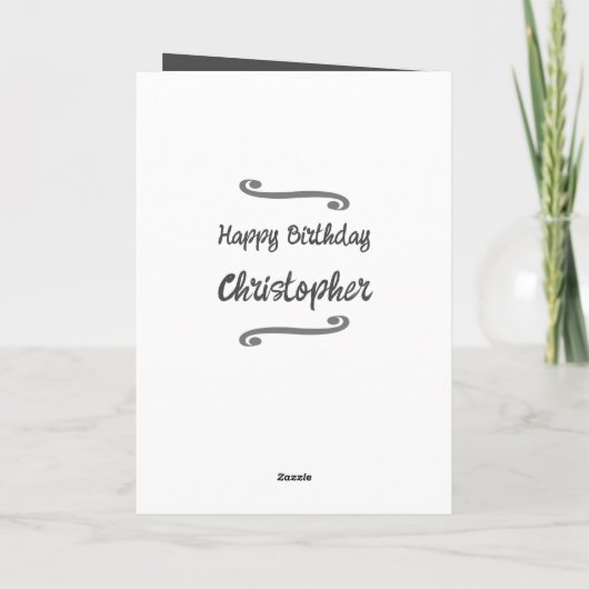 写真年名マイルストーンの誕生日グレーを追加 カード (裏面)