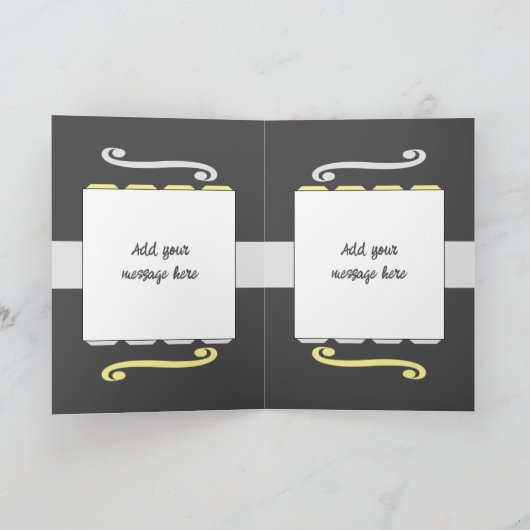 写真年名マイルストーンの誕生日グレーを追加 カード (内部)