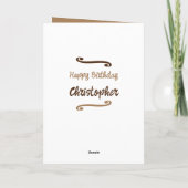 写真年名マイルストーンの誕生日ブラウンを追加 カード (裏面)