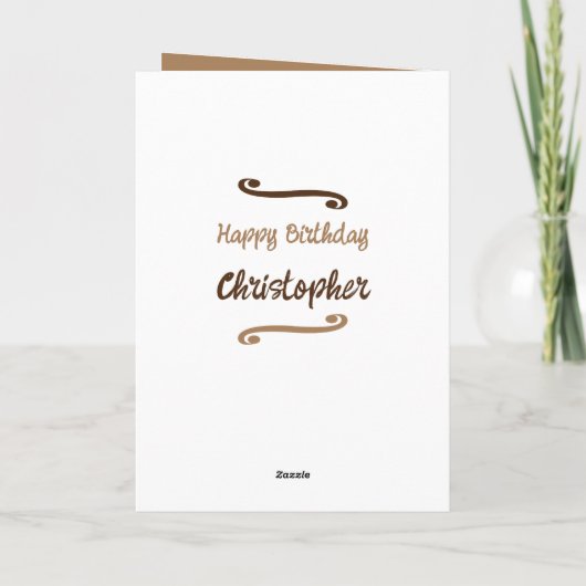 写真年名マイルストーンの誕生日ブラウンを追加 カード (裏面)