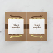 写真年名マイルストーンの誕生日ブラウンを追加 カード (内部)