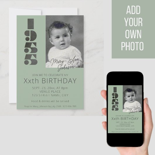 写真年1955の70歳の誕生日招待状 招待状