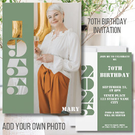 写真年1955年70歳の誕生日招待状 招待状