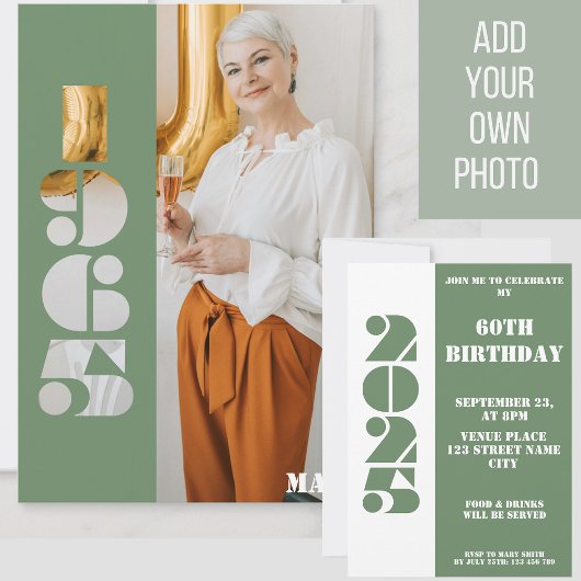 写真年1965 60歳の誕生日招待状 招待状