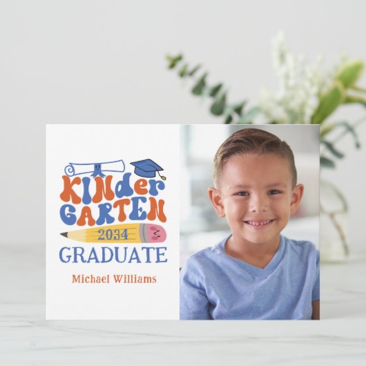 写真幼稚園の卒業発表 招待状 (スタンド正面)