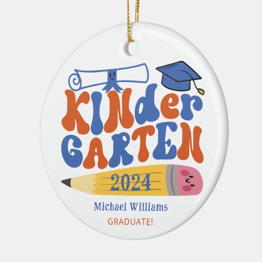 写真幼稚園の卒業 セラミックオーナメント (左)