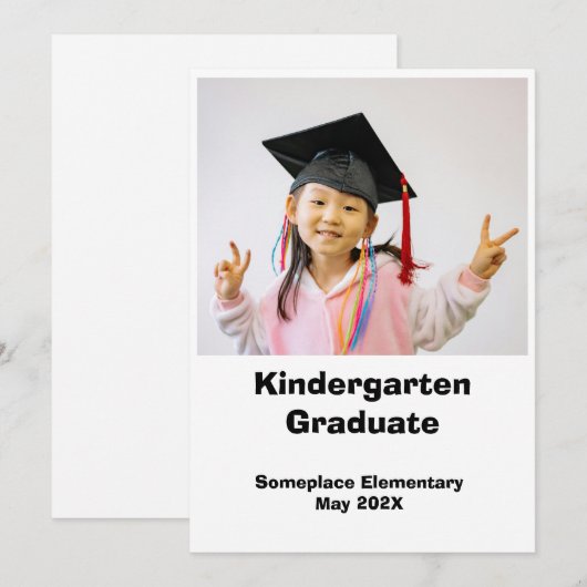 写真幼稚園の卒業 案内状 (正面/裏面)