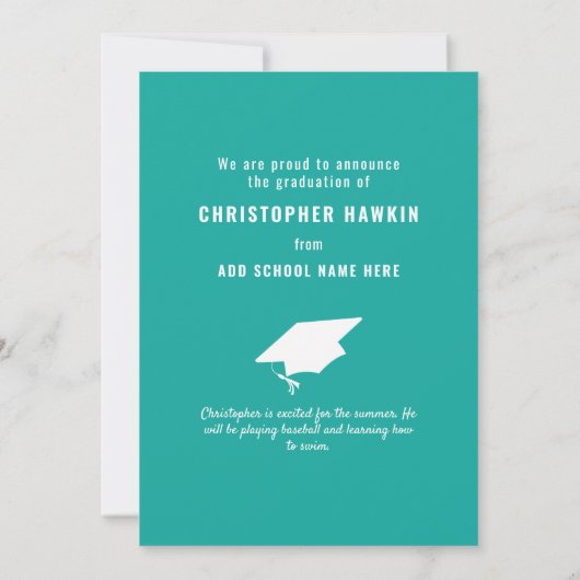 写真幼稚園の卒業 案内状 (裏面)