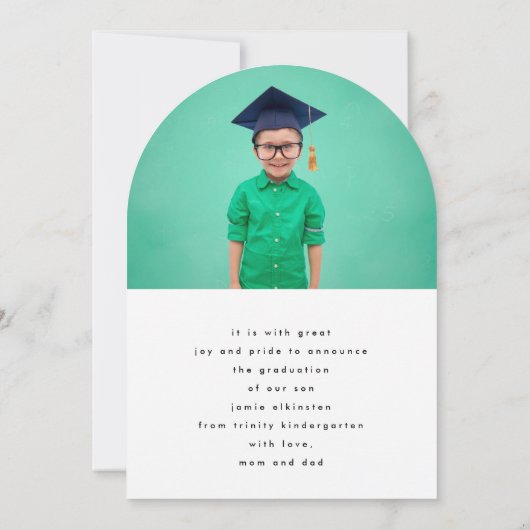 写真幼稚園卒業アーチ発表 招待状 (裏面)