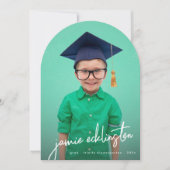 写真幼稚園卒業アーチ発表 招待状 (正面)