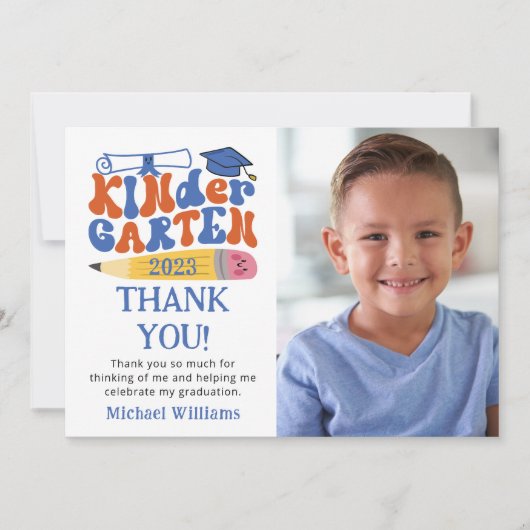 写真幼稚園卒業サンキューカード サンキューカード (正面)