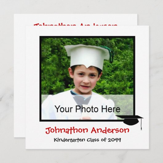 写真幼稚園卒業案内 招待状 (正面/裏面)