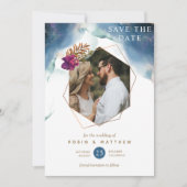 写真幾何学シナ神秘的庭園の結婚式 セーブザデート (正面)