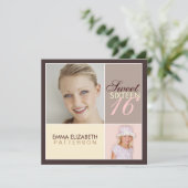 写真広モダン場Sweet sixteen誕生パーティー 招待状 (スタンド正面)
