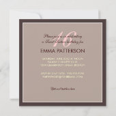 写真広モダン場Sweet sixteen誕生パーティー 招待状 (裏面)