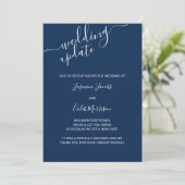 写真延期カード ネイビーブルー 結婚式最新情報 招待状 (スタンド正面)