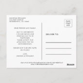 写真延期結婚のお知らせ ポストカード (裏面)